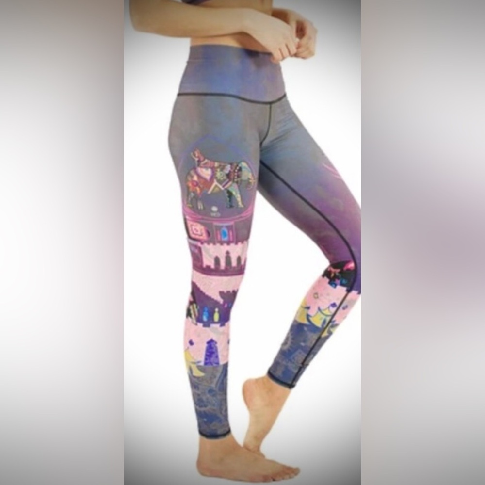 Re3 Life Elephant Leggings in  pink and lavender colors size Small